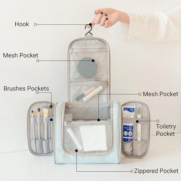 New! Travel Toiletry Bag Travel Cosmetic Bag, Makeup Organizer Bag Toiletries - Picture 2 of 7